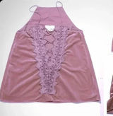 DO+BE Blush Velvet Lace‎ Up Back Halter Tank Top Y14120 Small NEW Photo 0