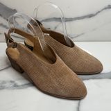 Lucky Brand Wmns Brown Leather Slingback Mule Lideton Bootie Sz 7 Boho Festival Photo 0