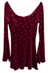 Dolls Kill Sugar Thrillz Valentine Wish Mini Dress Burgundy Women'S Size Medium Photo 0