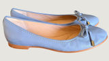 Clarks Grace Lily Ballet Flats Womens 6M Blue Leather Classic Bow Professional Photo 0