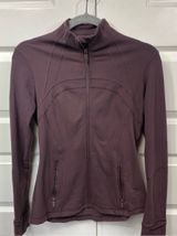 lululemon athletica Burgundy Full Zip Jacket Zipped Pockets Thumbholes 8 Photo 0