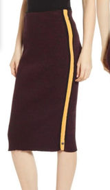 Scotch & Soda Dans La Nuit Fitted Ribbed Knit Skirt Side‎ Stripes Bodycon Size M Photo 0