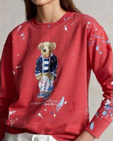 Polo Ralph Lauren Polo Bear Paint Splatter Sweatshirt Red XS S Artist Rare Photo 0