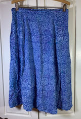 Very‎ Vineyard Skirt Blue Paisley Print Midi Elastic Waist Rayon Size L Martha's Photo 0