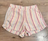 GAP Striped Shorts Womens Linen Size Small S Elastic Waist Casual Photo 0