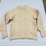 A New Day Women Cream Cable Knit Mock Neck Sweater Chunky Fisherman Style size S Photo 0