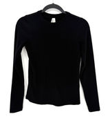 Pact Long Sleeve Top Ribbed Organic Cotton XS Black Slim Fit Crew Neck Tee Photo 0