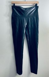 SPANX Metallic Shimmer Liquid Leggings Black Stretch Slimming Shape L Photo 0