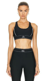 Alo Yoga Suit Up Bra in Black Large New Womens Cropped Tank Top Photo 0