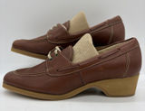 NWOB Vtg Musebeck Womens 7 C/A Shoes Boat Wedge "All Seasons" Brown Leather USA Photo 0