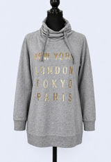 GAP Grey Hoodie New York London Tokyo Paris Minimalist Size Small Photo 0