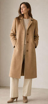 Abercrombie The A&F Dad Coat Camel Wool Blend Long Overcoat Quiet Luxury Size S Photo 0