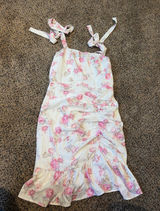Shein Pink and White Floral Mini Dress Photo 0