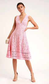 NWT Lulus Kiss Kiss Lilac Purple Lace V Neck Midi Sleeveless Dress Size XL Photo 0