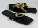 I.N.C. International Concepts Size-8.5M Flat Sandals‎ Yadiraf Black Gold Photo 0