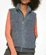 Bass Outdoor Women Route Hiking‎ Faux Sherpa Vest Size Small Gray Outdoorsy Photo 0