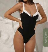 Berlook Contrast Trim Knotted One-Piece Swimsuit 54 Photo 0
