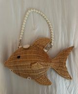 Betsy Johnson Wicker Fish Bag Photo 0