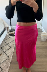 Charlie Holiday pink silk maxi skirt Photo 0