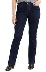 Levi's Sz 33 Curvy Bootcut Jeans‎ Mid Rise Flat Front Stretch Denim Blue Women's Photo 0