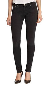 Adriano Goldschmied Silk Cigarette Skinny Black‎ Cropped Jeans Size 25R Photo 0