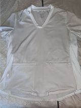 Landau White Scrub Top Size L Photo 0