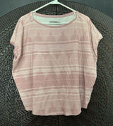 Prana Organic Cotton Oversized Boxy T Shirt Womens M Pink Aztec Geometric Print Photo 0