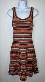 Free People Fair Isle Sweater Dress Fit & Flare Wool Blend PS Photo 0