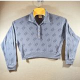 750 | PINK Victoria's Secret Waffle Knit Logo Cropped Sleep Top‎ Blue Womens M Photo 0