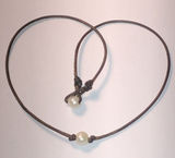Genuine Pearls Leather Cord Dainty Boho Retro Necklace Photo 0