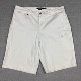 Lauren Ralph Lauren Shorts Womens 10 White Bermuda Twill Cotton Blend Cargo Photo 0