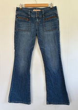 Y2K Abercrombie & Fitch Vintage Low Rise Flare Zipper Pocket Jeans Blue Size 4 Photo 0