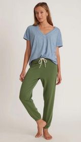 Vintage Terry Cotton Pull On Drawstring Sweatpant Joggers Green Photo 0