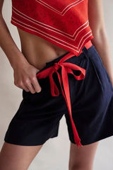 Free People Perfect Prep Trouser Shorts Navy Sz.6 Photo 0