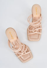 Sam Edelman Circus Savanna Sandals Size 6.5 Ivory Flared Heel Strappy Square Toe Photo 0