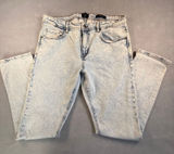 Cotton On 91 Slim Leg Acid Wash Jeans Light Blue Stretch Denim Size 34 Photo 0