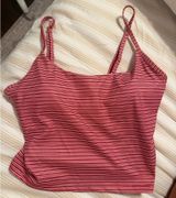 Pink Striped Workout Top & Shorts Set | Size Medium | NWT Photo 0