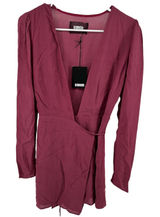 Reformation Nima Dress Wrap Mini Long Sleeve Tie Waist Cerise Pink S NWT Photo 0