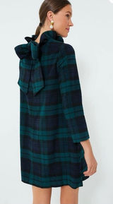 Tuckernuck Medium Blackwatch Daphne Dress Plaid Green Wool Holiday Christmas Photo 0