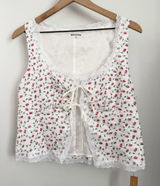 Reformation 10 NEW Rosalie Linen Top Alyssa White Romantic Preppy Cottage Photo 0