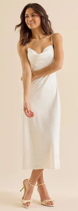 Olandria Satin Midi Dress Photo 0