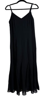 Vintage Jackie K Black Spaghetti Strap Godet‎ Hem Formal Midi Dress Size 7/8 Photo 0