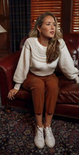 INTERMIX Ari Nordic Wool-Blend Sweater Small Cozy Christmas Fairisle Warm Winter Photo 0