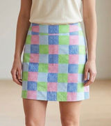 Vineyard Vines Golf Skort Womens 2 Patchwork Whale Pink Blue Green Tennis Preppy Photo 0