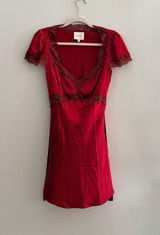 Reformation Romi Silk Mini Dress in Sangre Photo 0