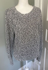 Free People Womens Pullover Sweater Gray Black Marled Scoop‎ Neck Small Photo 0