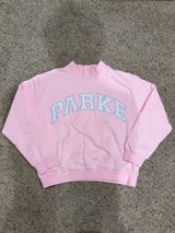 Parke varsity mockneck sweatshirt sprinkle pink and blue S/M Photo 0