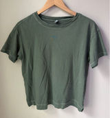 Old Navy Washed Sage Green Oversized Boxy Tee Shirt 100% Cotton Crew Neck XS Photo 0
