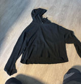 PINK Victoria's Secret Black Waffle Knit Hoodie Photo 0