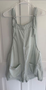 Aerie light Blue Lyocell Romper Adjustable Strap Soft Utility Shortalls M Photo 0